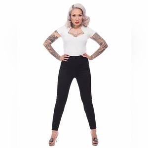 Navy Blue Cigarette Leggings in L
